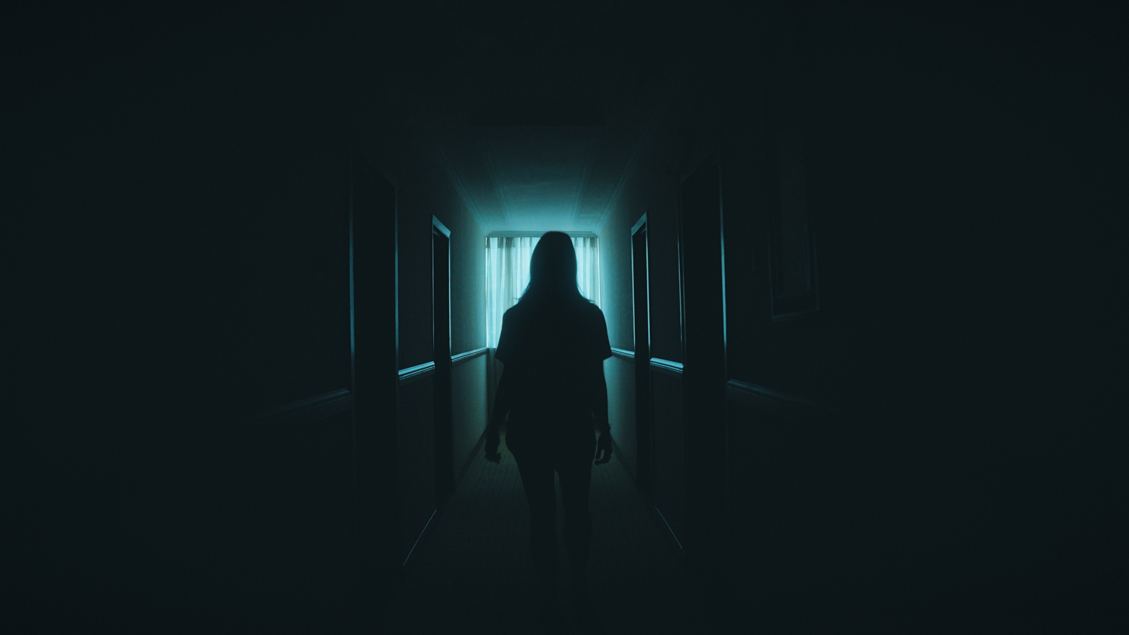 Blue hallway
